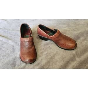 BORN Toby Duo Clogs Shoes, Brown leather, women's size 9.5 /size 41